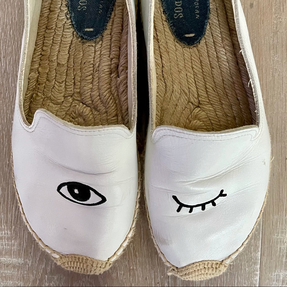 SOLUDOS WINK White Espadrilles Leather Hemp Sides